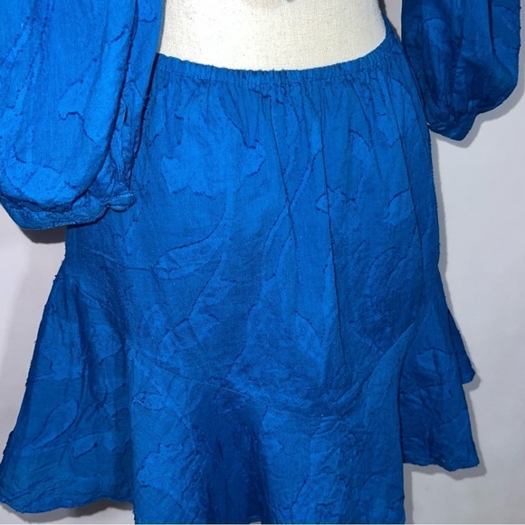 Karina Grimaldi Aspen Smalll Royal Blue Puff Sleeve Mini Dress - Picture 9 of 16